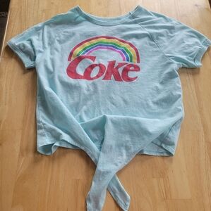 Coca Cola brand tie crop shirt